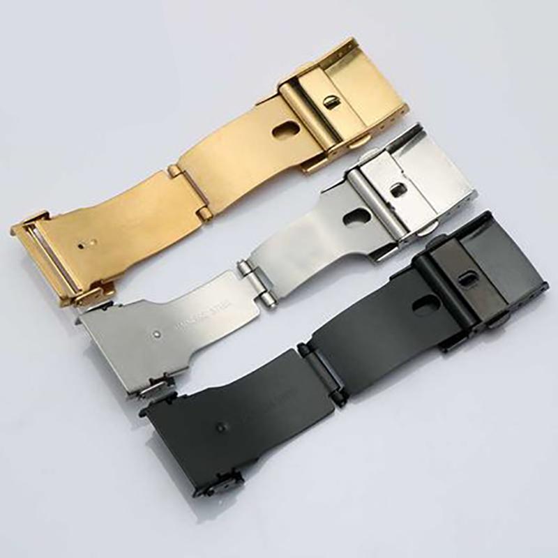 High Quality Fold Safety Clasp 16mm 18mm 20mm 22mm Buckle Deployment Clasp For Leather Rubber Steel EF/EFR/MTP Watch Strap