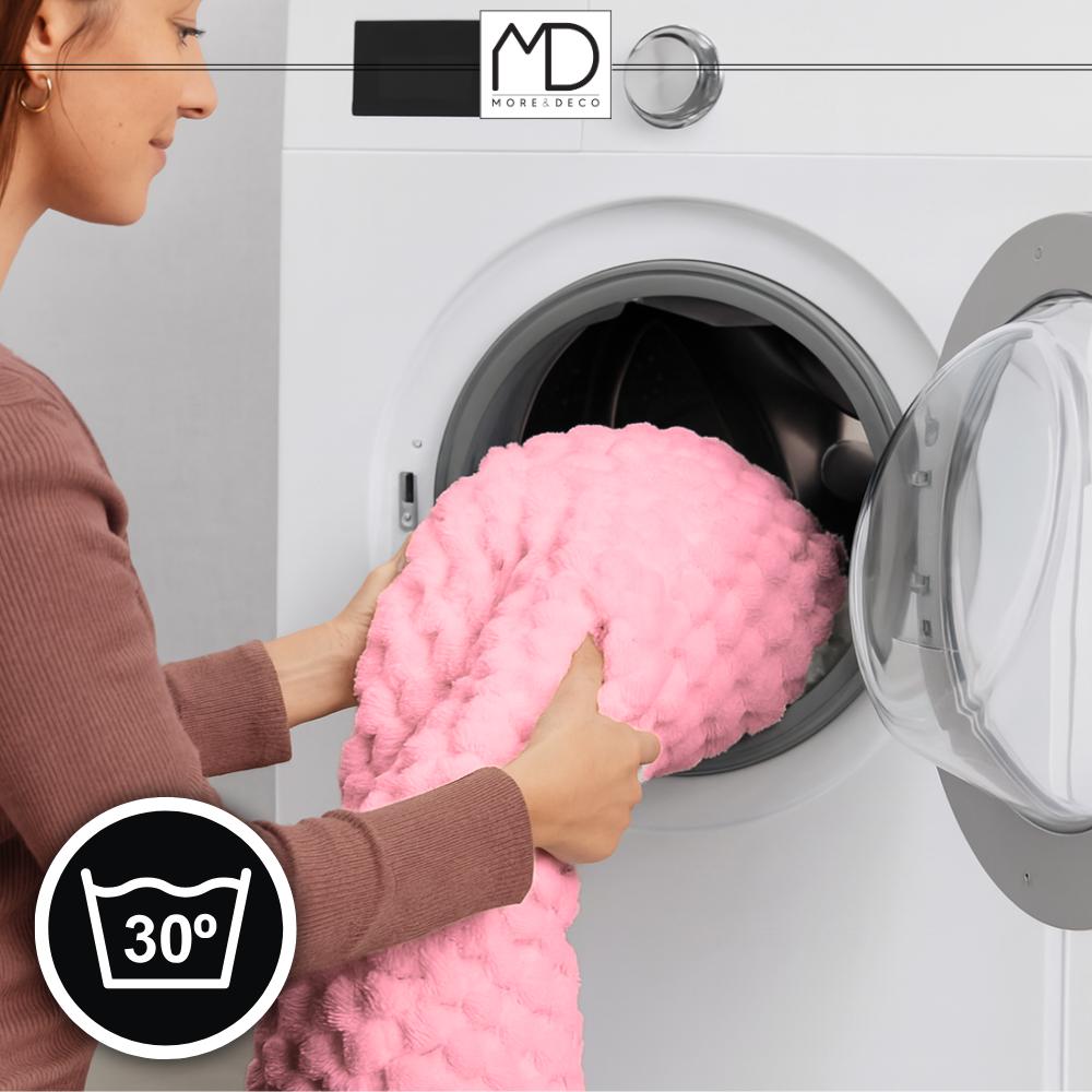 Blanket bedspread squares pink embossed 160x200 cm name day gift