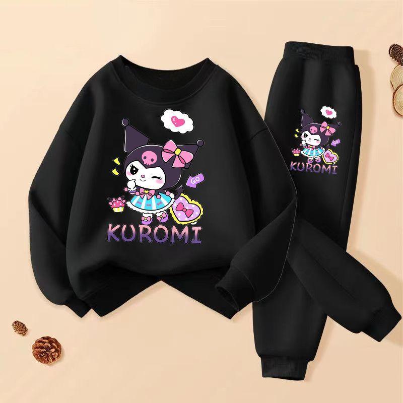 Autumn Children's Clothing Sets Girls New Cartoon Print Sweatshirts and Sweatpants 2pcs Sets Breathable Kids Tracksuit