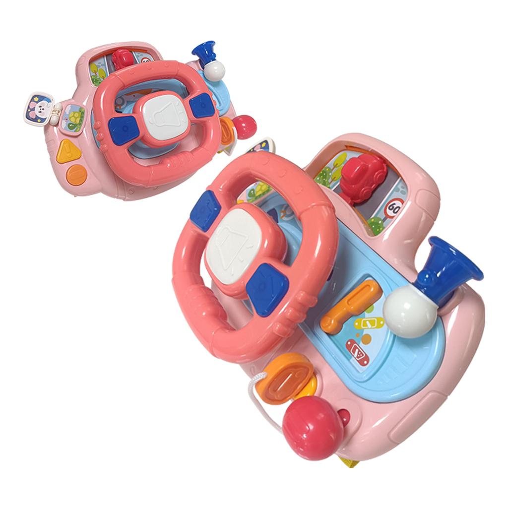 Baby Electric Steering Wheel for Stroller Simulate and Car Seats Driving Vocal Toys Educational Toys for 0-36 Months Toddlers