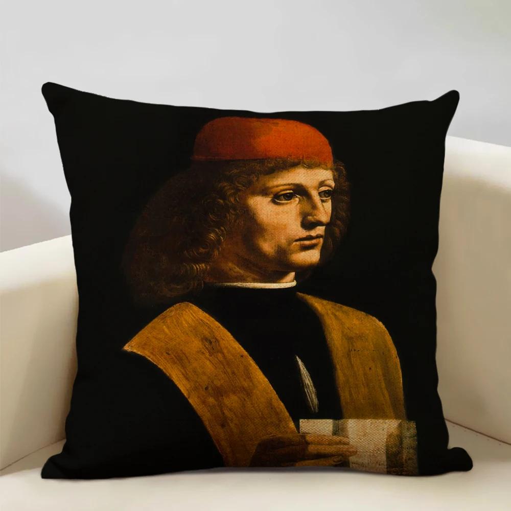 Four Seasons General World Famous Paintings Decorative Throw Pillow Case 45x45cm Cushion Cover for Living Room Sofa