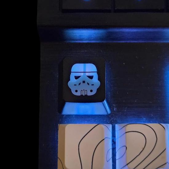 Smiley Backlit Keycap Set - Custom kecaps for Cherry MX Mechanical Keyboard, SA Profile, R4 Keycaps, Translucent Backlight, Artisan, Personalized TROOPER / Escape Key