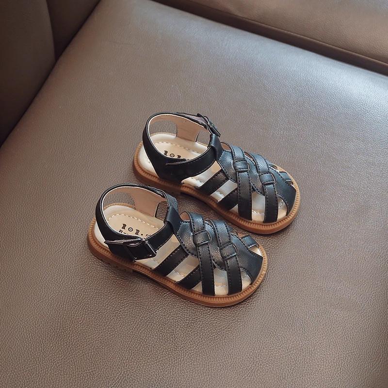 Fashion Children PU Leather Sandals Toddler Girls Boys Sport Slippers Kids Baby Closed Toe Beach Footwear 3-6Y Summer