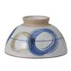 Hasami Ware Rice Bowl with a Round Brush 42754 Pattern, Blue,