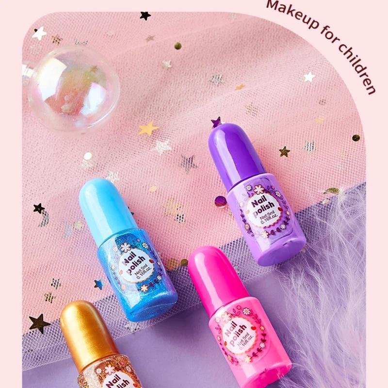 Safe Cosmetic Toy For Girl Princess Cosmetic Eye Shadow Nail Polish Nontoxic Beauty Set Washable Fashion Makeup Birthday Gift