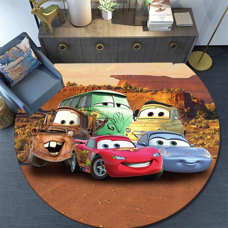 1pz Tappeto Rotondo per Auto, Antiscivolo, Lavabile in Lavatrice, Tappeto in Poliestere per Soggiorno, Camera da Letto, Decorazione
