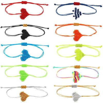 Handcrafted Couple Bracelets Bohemian Inspired Braided Cord Heart Charm Soft User Friendly Material Romance Matching Jewelry