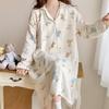 Pure Cotton Gauze Maternity Dress - Summer Nursing Nightgown for Hospital & Home, Plus Size, Women's Spring/Autumn Pregnancy Pajamas.