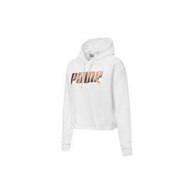Holiday Metallic Print Hoodie Women Tops White 586356-02
