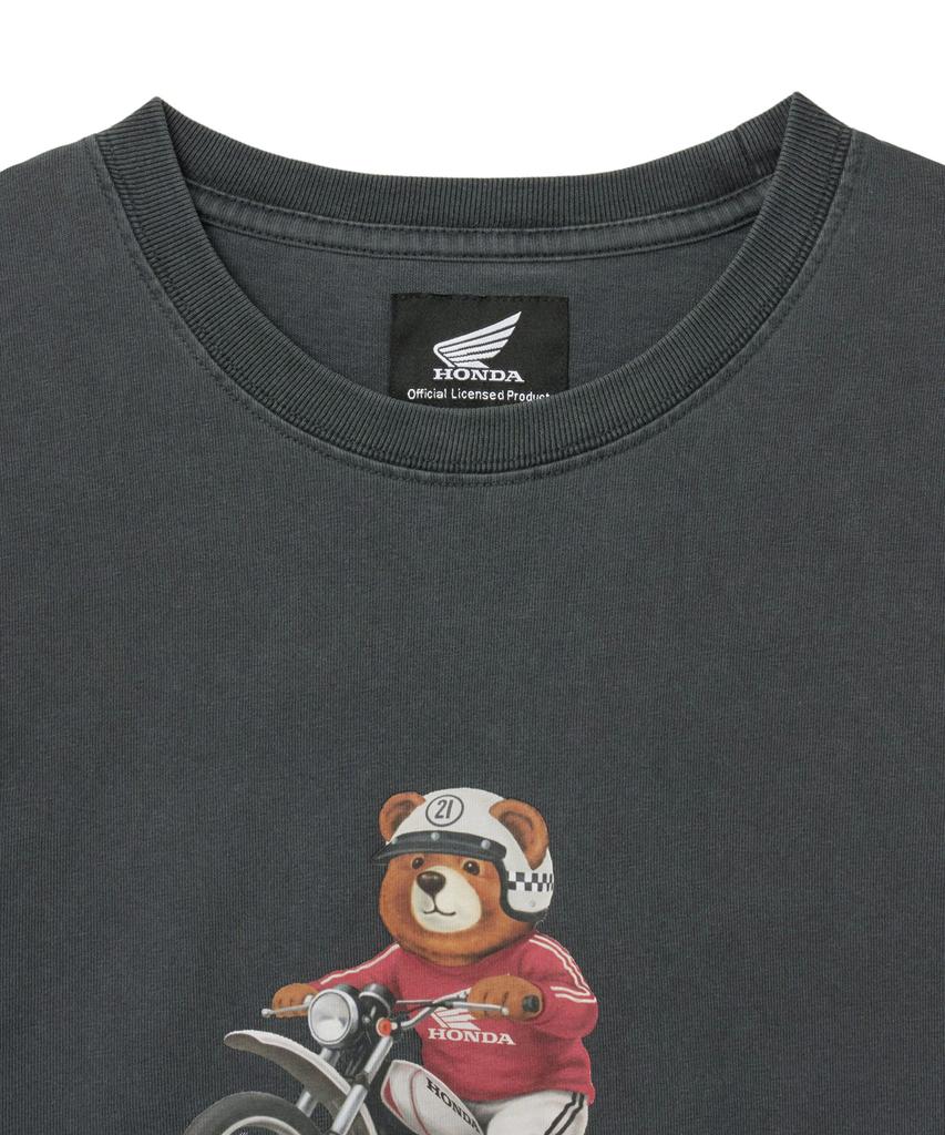 PHYPS MOTORCYCLE Offroad Bear Short Sleeve Charcoal
