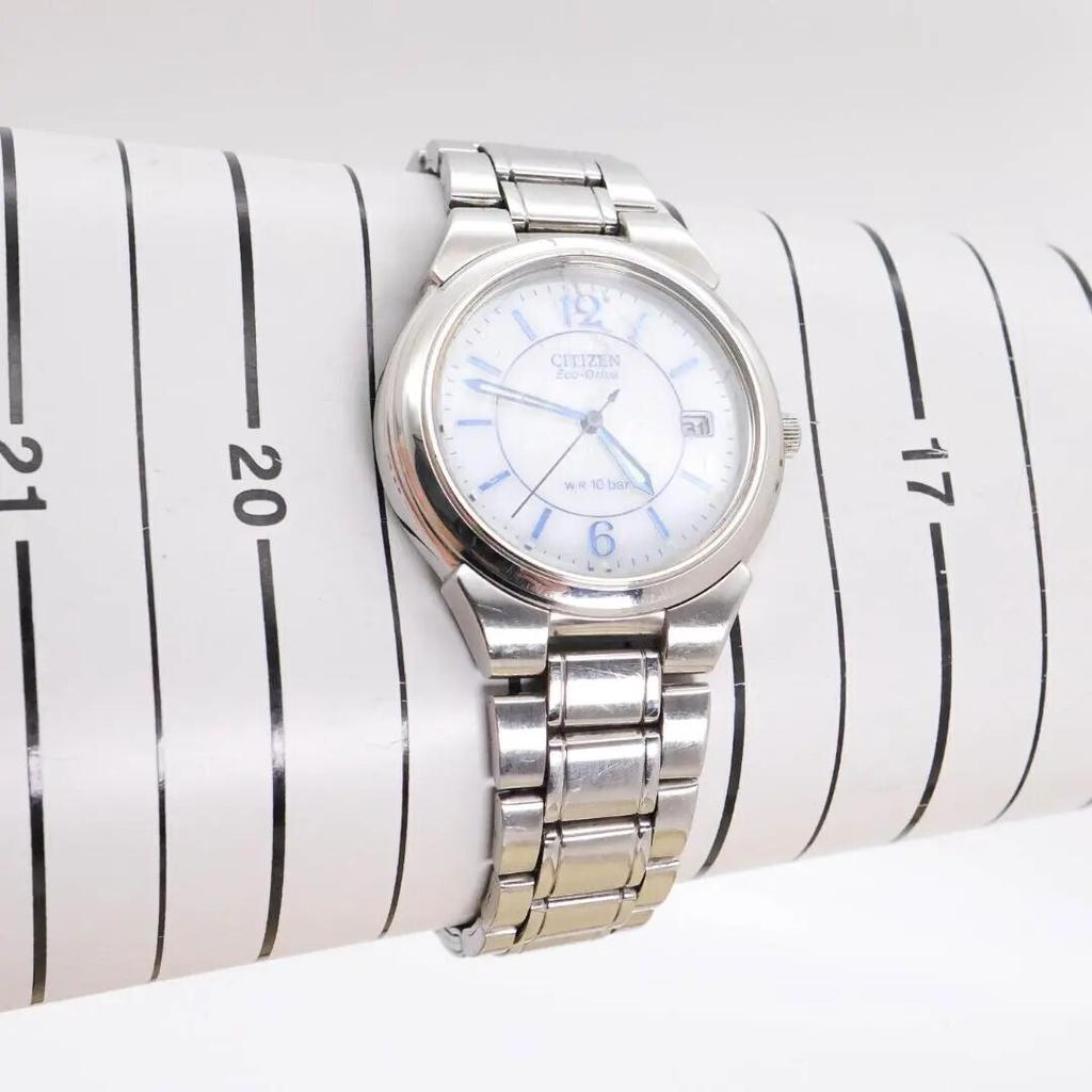 [USED] Mens Watch CITIZEN Eco-Drive Solar Silver Blue 10ATM 2599 Japan Store