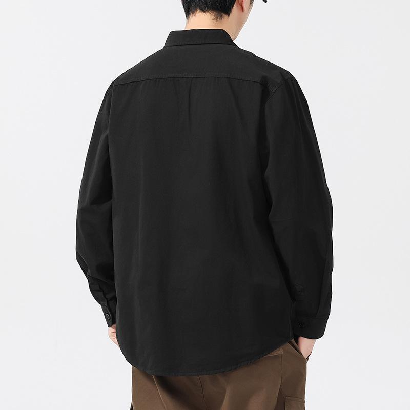 New Spring Solid Color Shirt Wears Men's Fashionable Casual Cotton Shirt