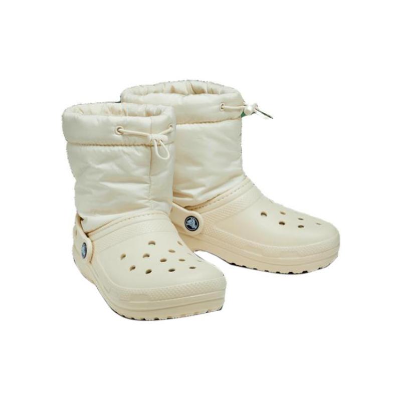 Crocs Classic Lined Neo Puff Boots 'Beige' Unisex White