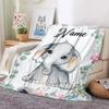 Personalized Name Blanket Cartoon Animal Exclusive Print Name Flannel Blanket Fun Gift Blanket