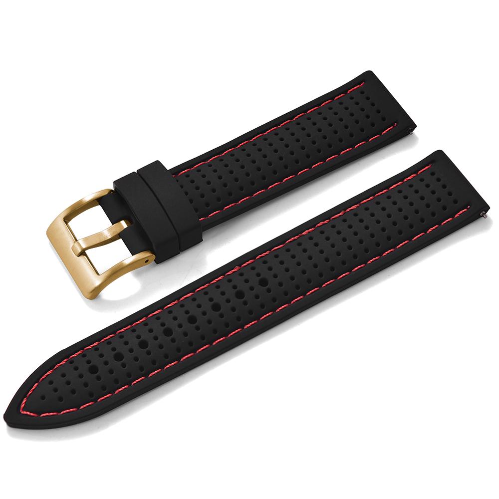 Quick Release Sport Silicone Watch Band - Breathable Waterproof Soft Rubber Strap Universal Fit 18mm 20mm 22mm For Men Women