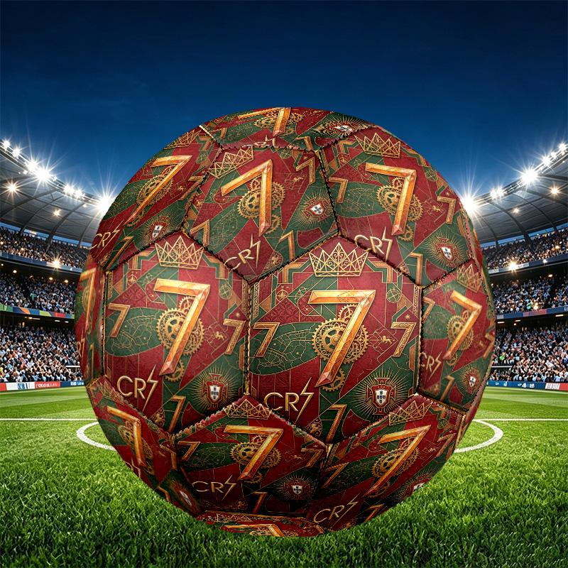 Cristiano Ronaldo Print Size 5 Soccer Ball, PU Wear Resistant Football for Match Training and Daily Practice, Birthday Gift for Soccer Fans