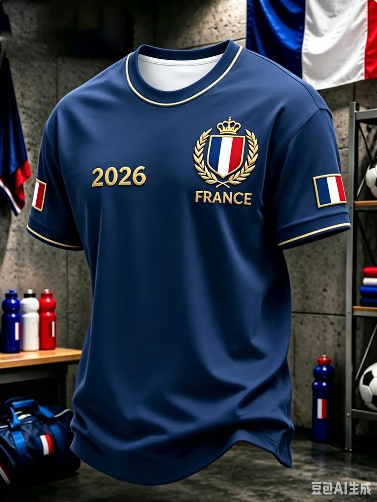 Herren V-Ausschnitt Fußballtrikot T-Shirt Französische Farbthema Verzierungsdruck Mode Kurzarm T-Shirt Lässig Täglich Straße Sportlich Locker Sitzende Herren Oberteile
