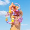 Yousheng Beaded Phone Wrist Strap with Owl Bag Charm Anti-Lost Keychain Bracelet Lanyard for Cellphone Handbag