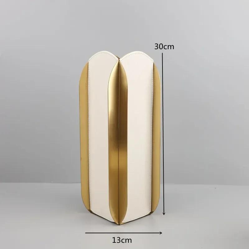 Geometric Curved Metal Vase, Desktop Decorative Ornament, Modern Stainless Steel Flower Arrangement, Room Aesthetic Decoration