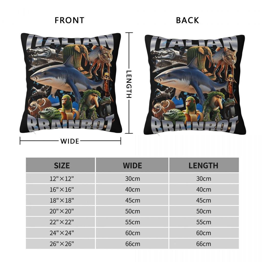 Italian Brainrot Meme Tralalero Tralala Pillowcase Soft Polyester Cushion Cover Decor Brr Brr Patapim Pillow Case Cover