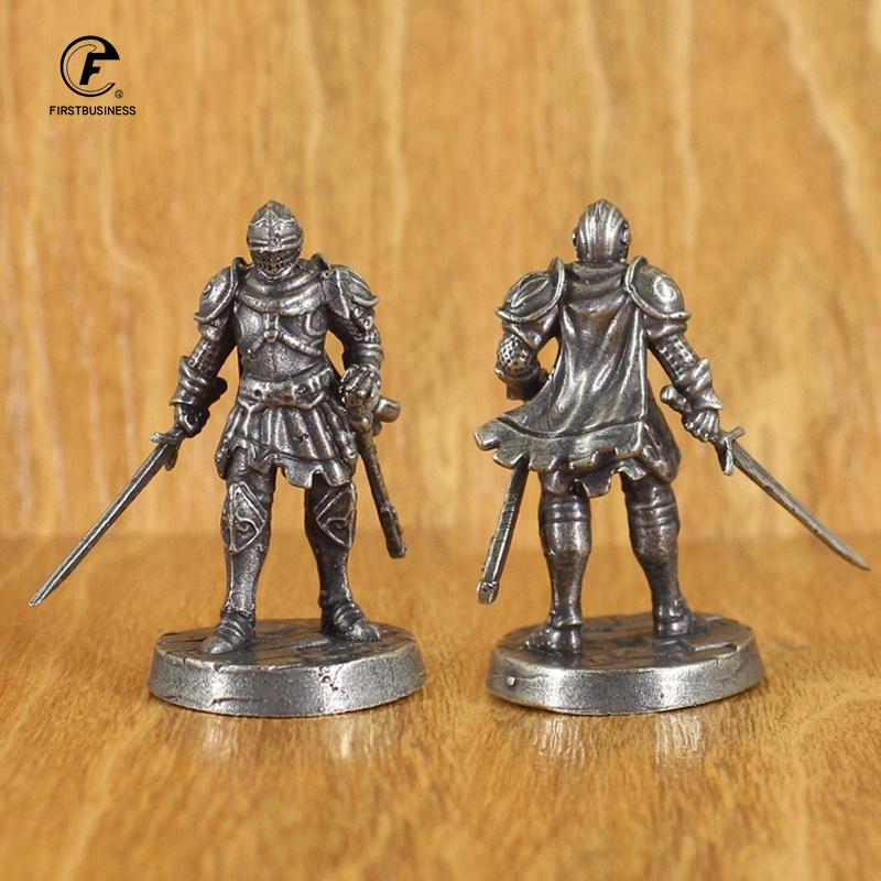 White Brass War Legions Fearless Knight Soldier Models Miniature Figurine Collections Metal Chess Piece Table Game Ornament Gift