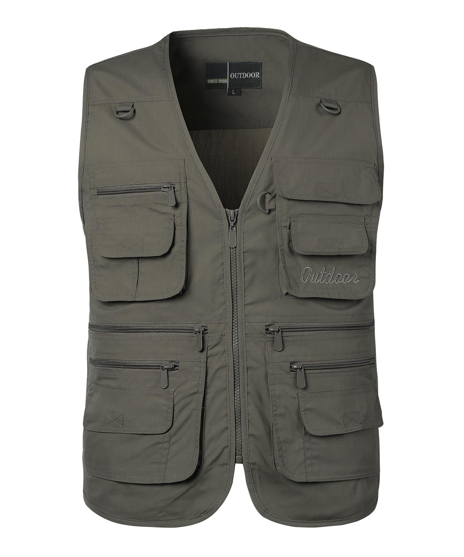 

Men s Multi-Pocket Outdoor Fishing Vest - Lightweight, Casual, Four-Season Wear 4XL темно-сірий