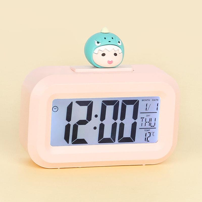Multifunctional Digital Alarm Clock Electronic Digital Alarm Screen Desktop Clock Date Temperature Display With Night Lighting
