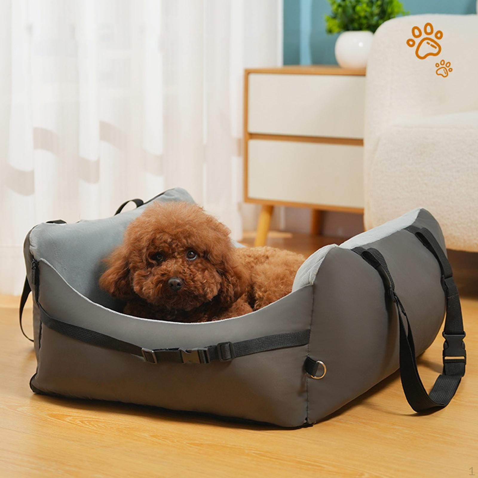 

Портативное сиденье для щенка кошки, автомобильная переноска 23,6x23,6x9,8 дюйма для путешествий, дышащая, многоцелевая