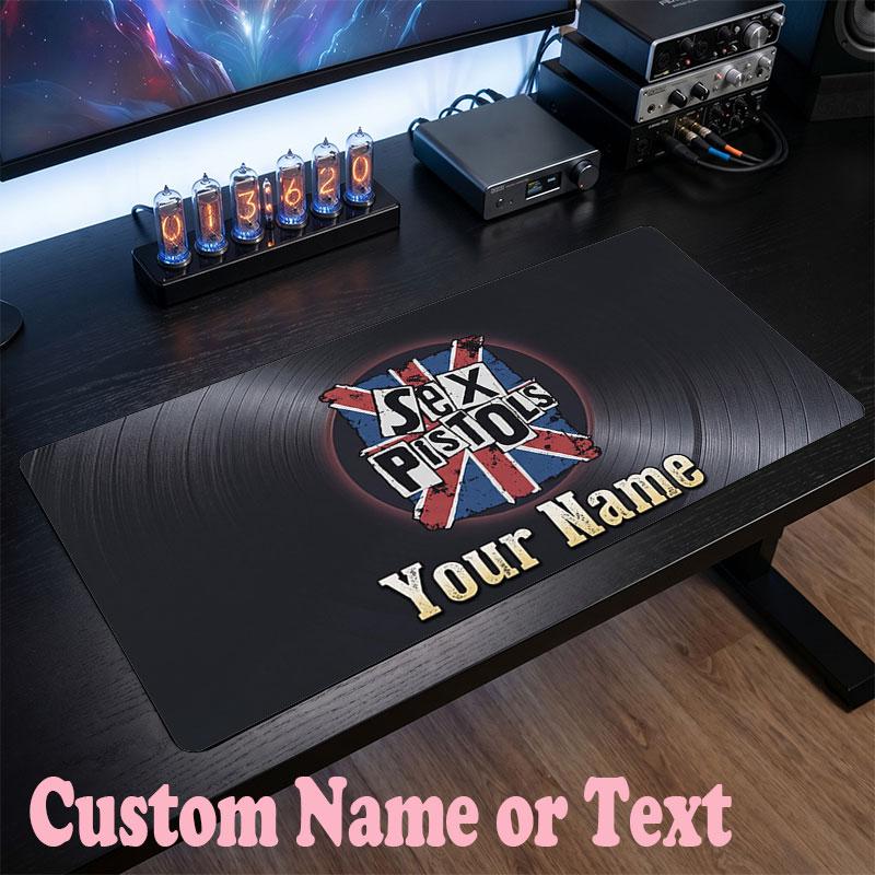 Sex Pistols Customized Name Text Mouse Pad, Large Desk Mouse Mat Personalized Home Office Present