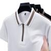 Simple And Atmospheric Splicing Retro Half-Zipper Shirt Medium Men'S Polo Shirt Short-Sleeved Loose
