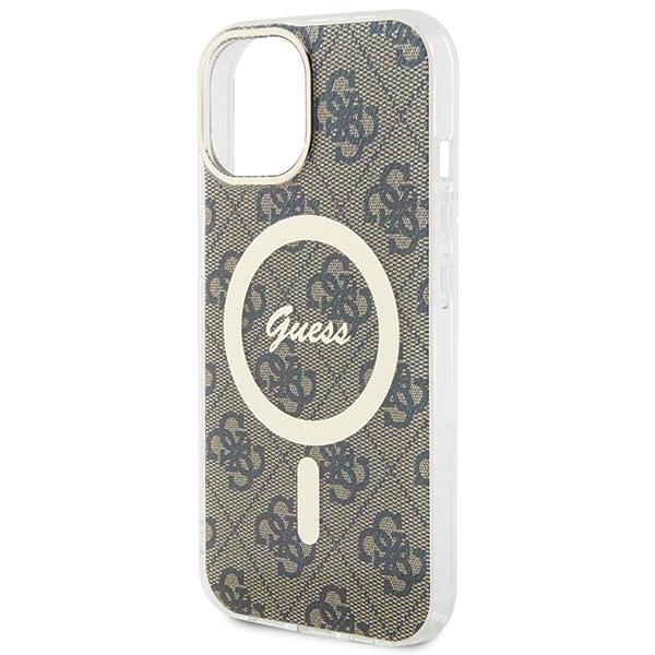 Guess GUHMP15SH4STW iPhone 15 / 14 / 13 6.1" braun/braun Hardcase IML 4G MagSafe