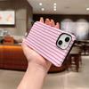 Cute Sweet Minimalist Retro Pink Red Vertical Striped Pattern Film Aesthetic Protective Shockproof Bumper Phone Case For iPhone 14 15 16 Pro Max Plus