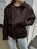 European & American Women's Motorcycle-Style Leather Parka Jacket 2025