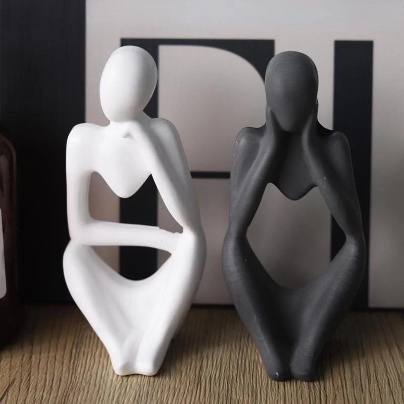 Matriță Silicon Statuia Gânditorului DIY 3D Artă Nordică Abstract Corp Uman Ornament Gips Matriță Rășină Epoxidică Matriță Artizanală Decor Acasă