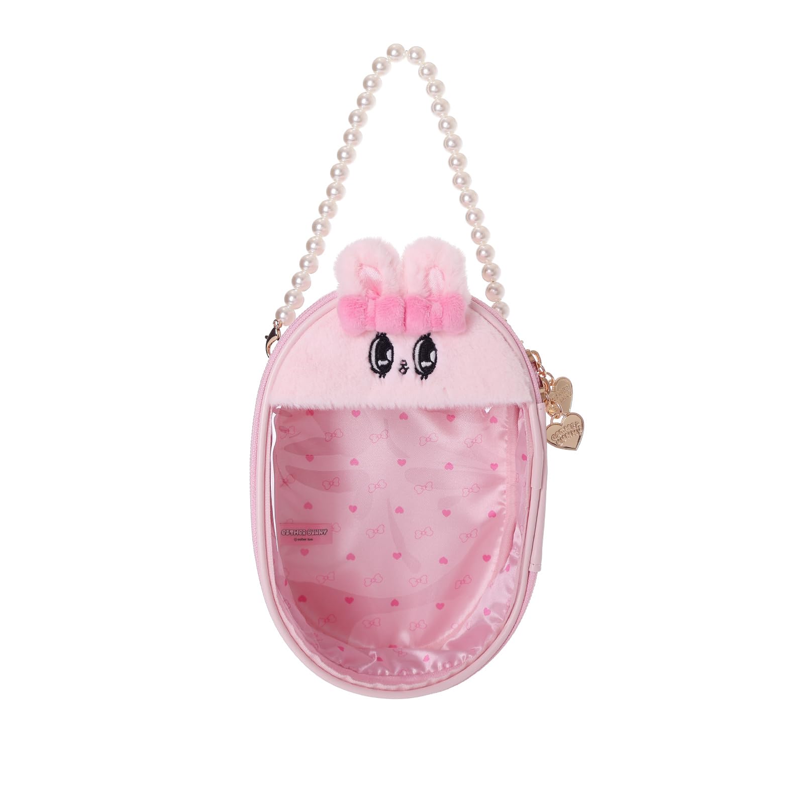 

Z25326 Плюшевая косметичка Esther Bunny, Большая, Розовая, с Жемчужным Ремешком и Подвеской в Форме Сердца, 19см x 12.5см x 6см, 99г (Внутренний рынок Японии)