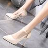 2026 New Women's Retro Pointed High Heel Sandals  Stiletto Baotou Shoes Slingback Built-in Strap Summer New Fashion