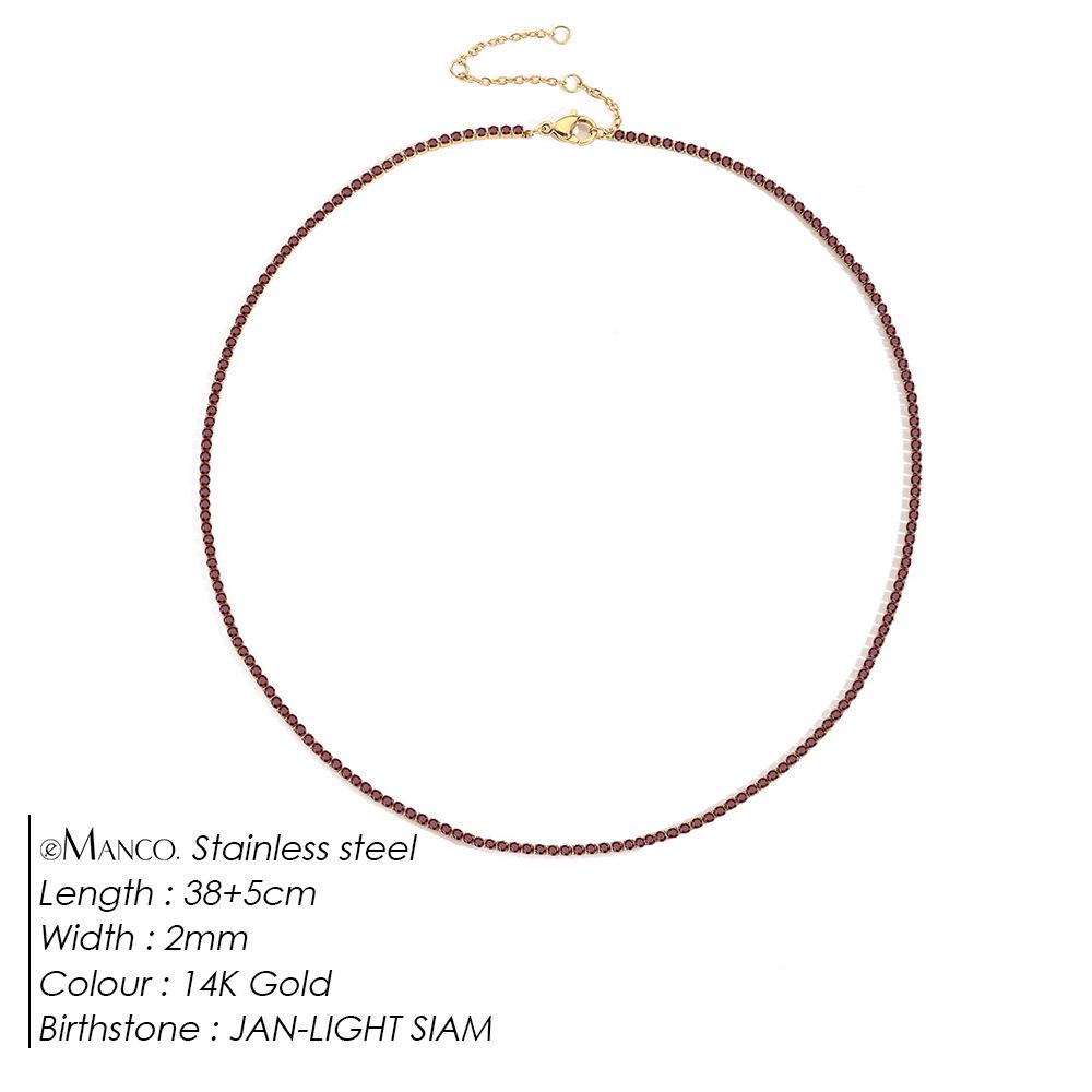 eManco Starry Sky Women's Retro Tennis Necklace - Full Diamond Clavicle Chain with European & American Design, Temperament & Personality Style.