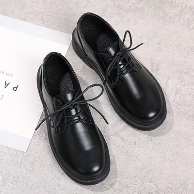 Zwarte werkschoenen dames nieuwe professionele werk antislip zachte zool geen vermoeide voeten herfst en winter kleine leren schoenen