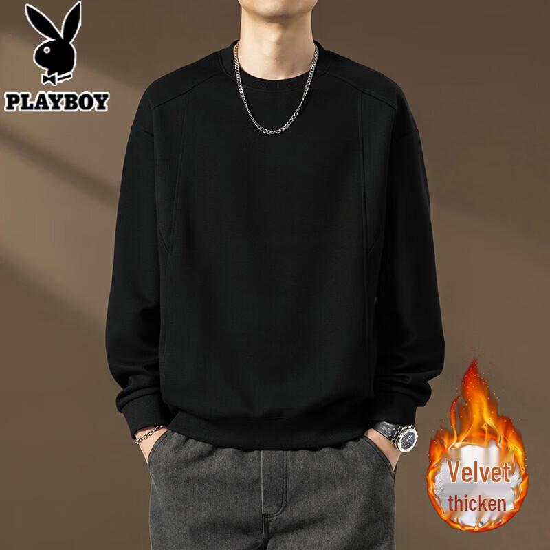 Playboy Men's Patchwork Crewneck Sweatshirt