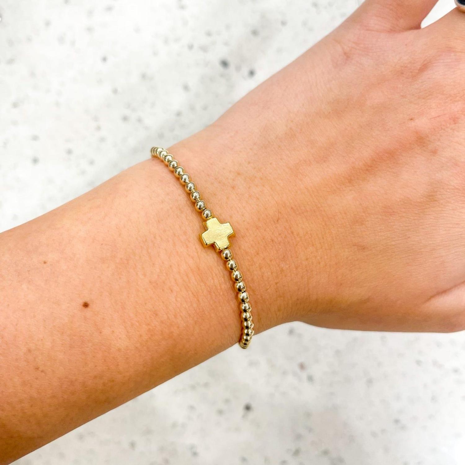 

Vlen Metal Cross Luxury Bracelet for Women Gold Plated 18 K High Quality Stackable Colorful Bracelet Boho Jewelry Pulseras Mujer