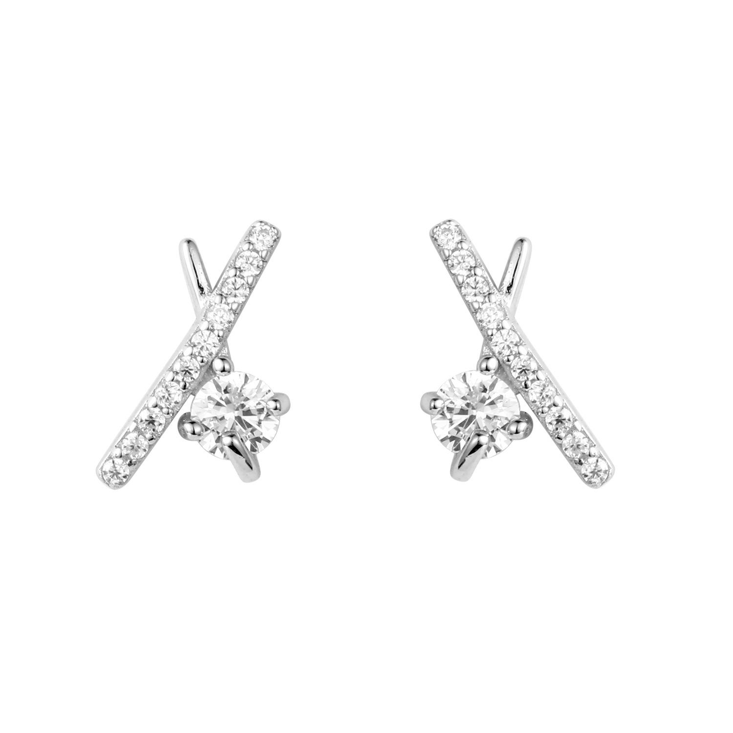 

Серьги-крестики с бриллиантами и геометрические серьги. Ленивые французские простые и элегантные серьги. Уникальные и универсальные.