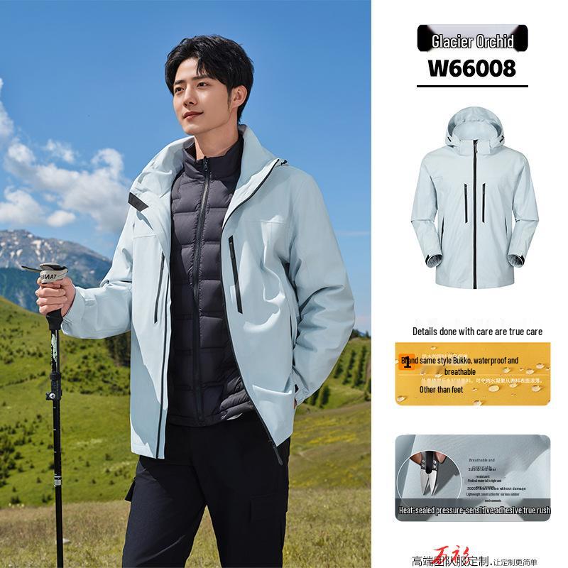 Custom Three-in-One Waterproof Winter Windbreaker with Detachable Liner and Logo