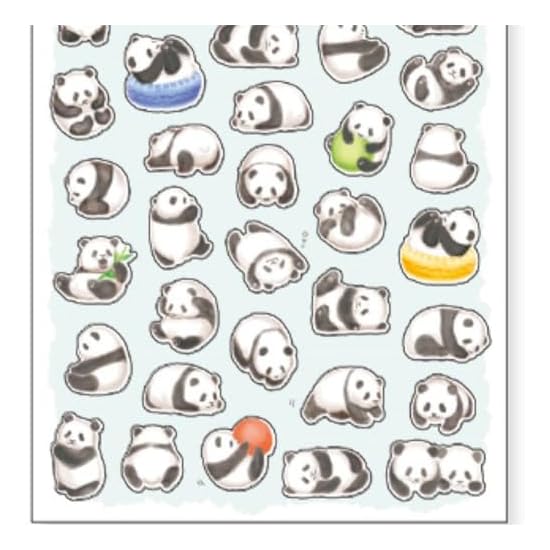 Mamemame Animal Sticker Masking Tape Material Cute Animal Mini Stickers (Panda)