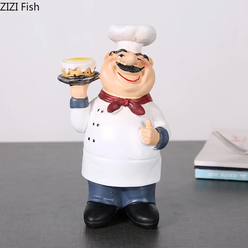 Bearded Chefs Creative Figures Statue Desk Decoration Professional Chef Character Resin Sculpture Ornaments Modern Home Decor