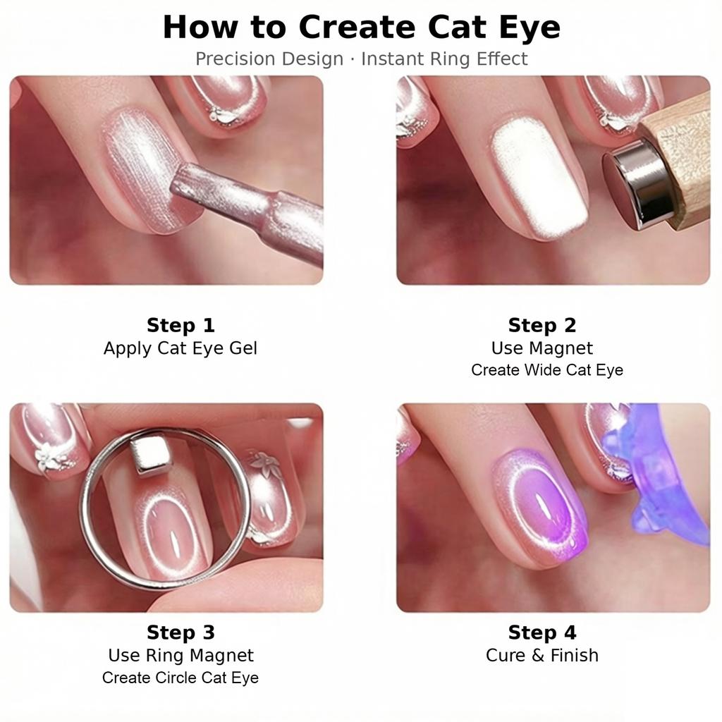 Black Hole Shape Cat Eye Nail Art Magnet Suck Hollow Cat Eye Nail Art Effect Magnet Ring For Magnetic Gel Polish Manicure Tools