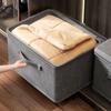 Large Foldable Storage Box In Modern Grey with Lid and Handles