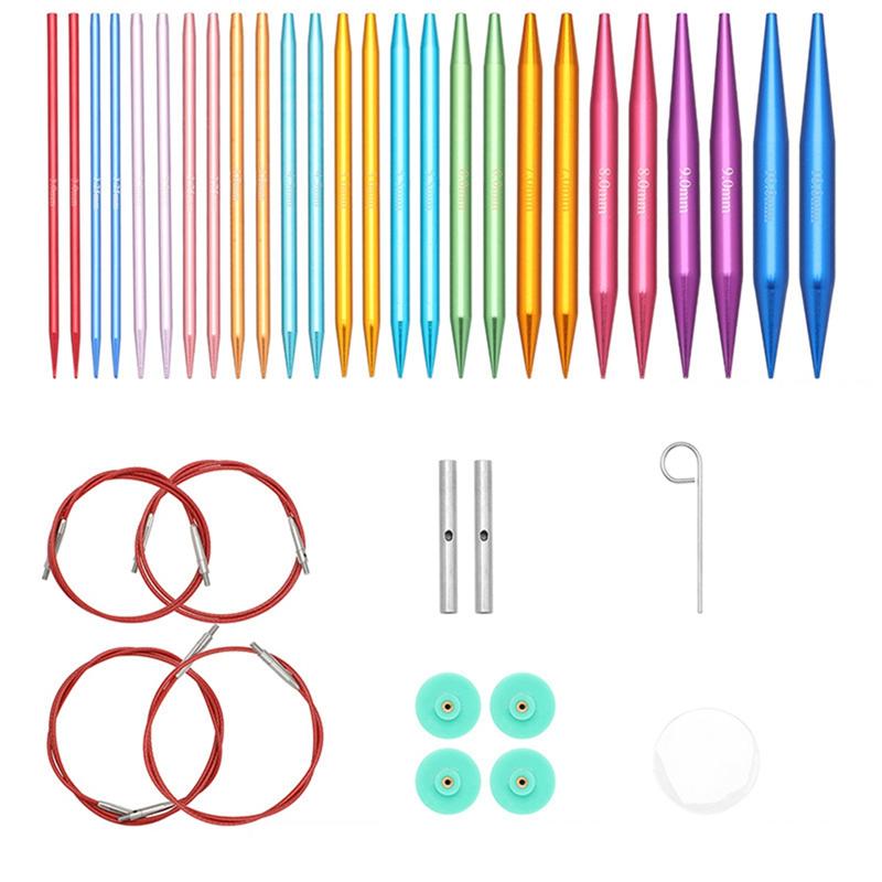 13 Pairs Interchangeable Knitting Needles Circular Knitting Needles For Knitting Projects, Beginner & Professional Friendly разноцветный