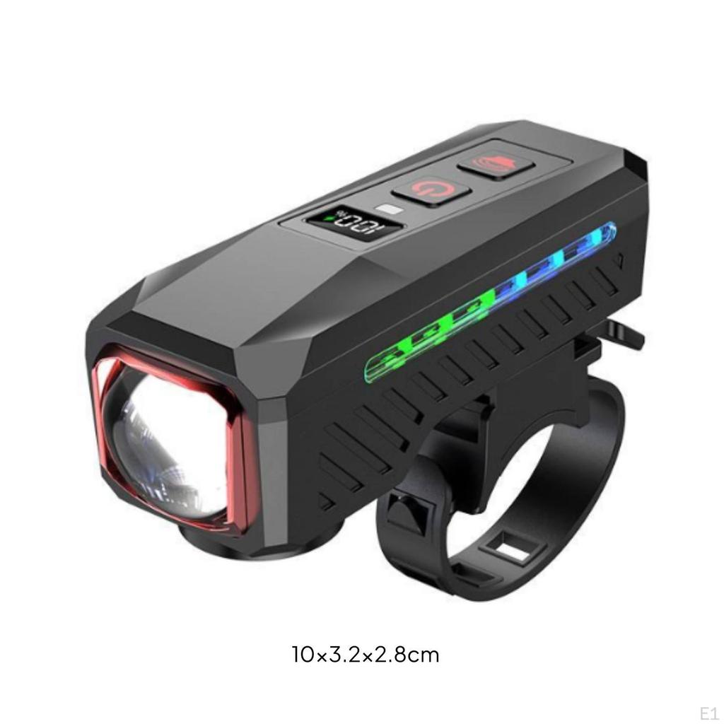 Bike Headlight with Alarm Usb Rechargeable Side Light Smart for Cyclists,