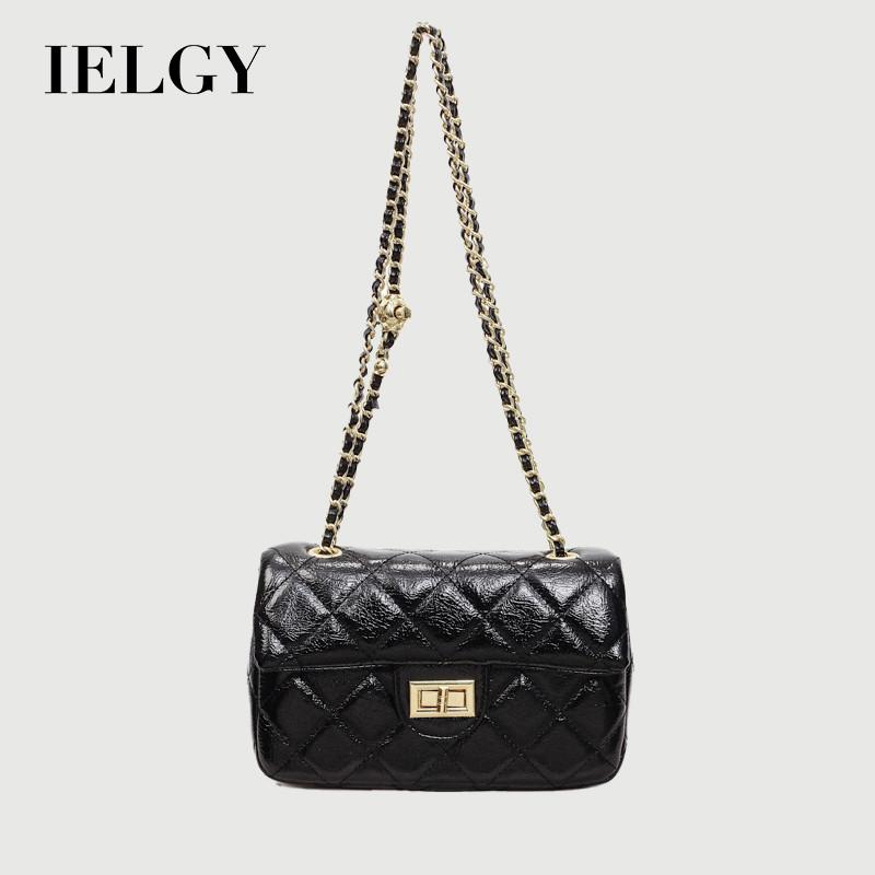 IELGY Ladies Messenger Bag Fashionable All-Match Diamond Chain Spring Summer One-Shoulder Underarm Small Square Bag