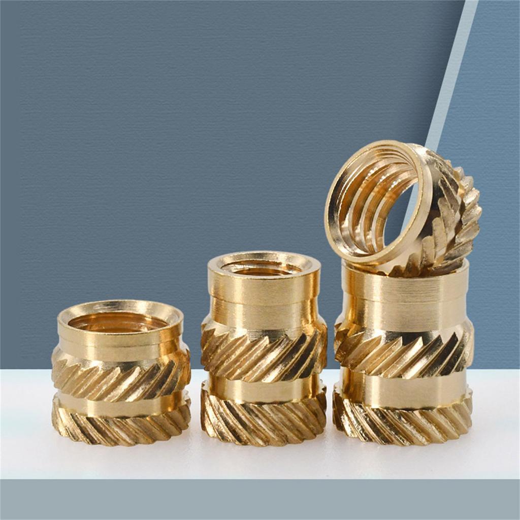 Nuts in Storage Box Good Conductivity Insert Nut Corrosion resistant Nut Brass Threaded Nut Multiple Size for Engineers
